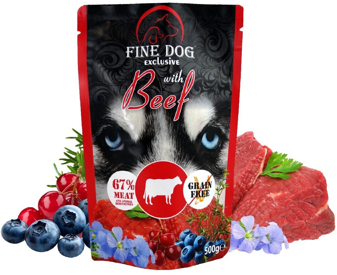 Fine Dog XXL kapsička pre psov s hovädzím 10× 500 g