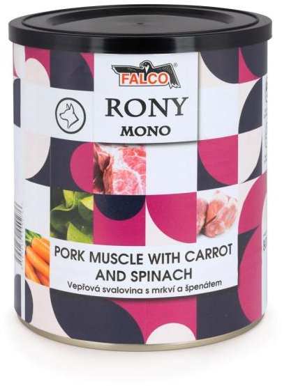 Sokol Falco Rony Mono bravčová svalovina s mrkvou a špenátom 800 g