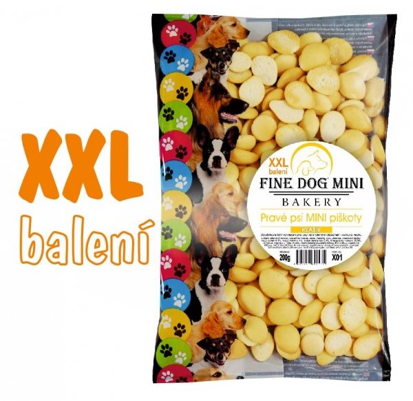 FINE DOG MINI Piškóty ŽLTÉ XXL balenie 200 g