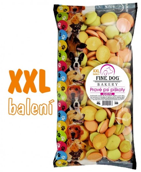 FINE DOG MIX Piškóty FAREBNÉ XXL balenie 400 g