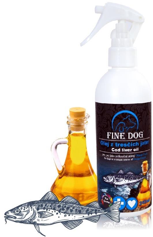 FINE DOG Olej z tresčej pečene s rozprašovačom 250 ml