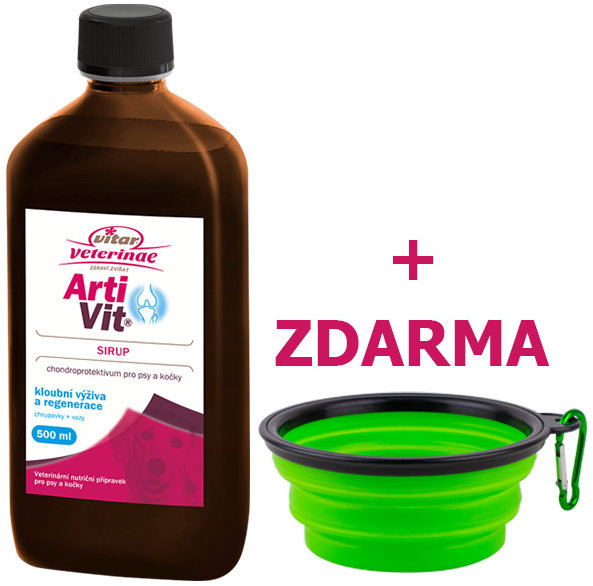 Vitar Veterinae Artivit sirup 500 ml + ZDARMA cestovná miska