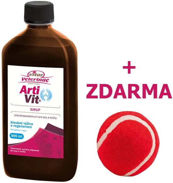 Vitar Veterinae Artivit sirup 500 ml + Zadarmo aportovacia loptička červená