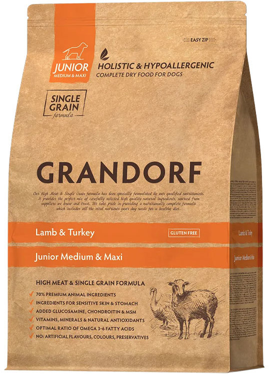 Grandorf Granule pro psy Junior Medium & Maxi - Jehně a krocan 1 kg