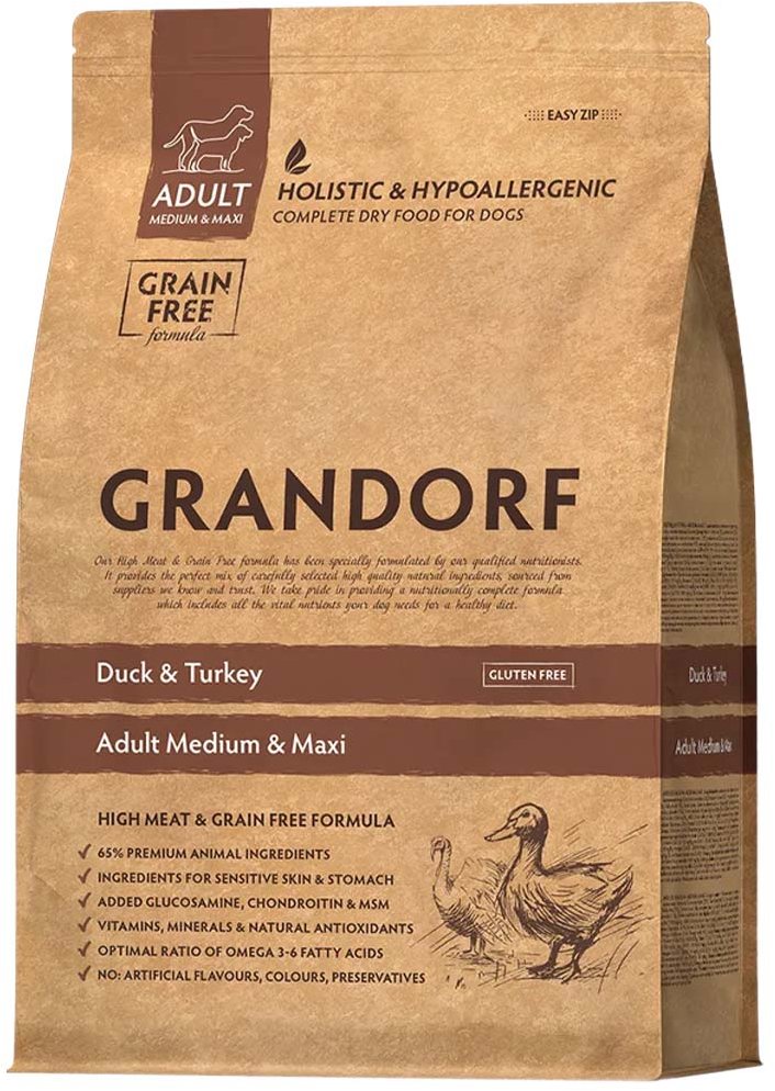Grandorf Granule pro psy Adult Medium & Maxi - Kachna a krocan GF 10 kg