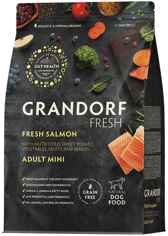 Grandorf FRESH granule pro psy Adult Mini - Losos 3 kg