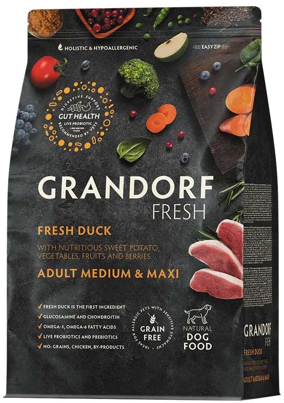 Grandorf FRESH granule pro psy Adult Medium & Maxi - Kachna 3 kg