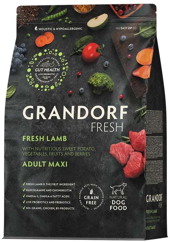 Grandorf FRESH granule pro psy Adult Maxi - Jehně 3 kg