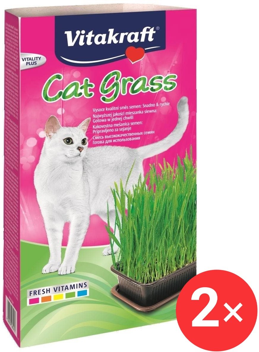 Vitakraft Cat Grass tráva pre mačky súprava 2× 120 g