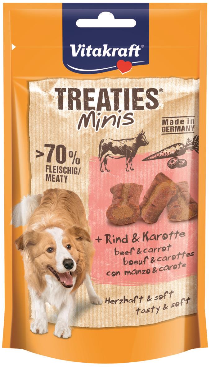 Vitakraft Dog pochúťka Treaties Minis hovädzie, mrkva 48 g