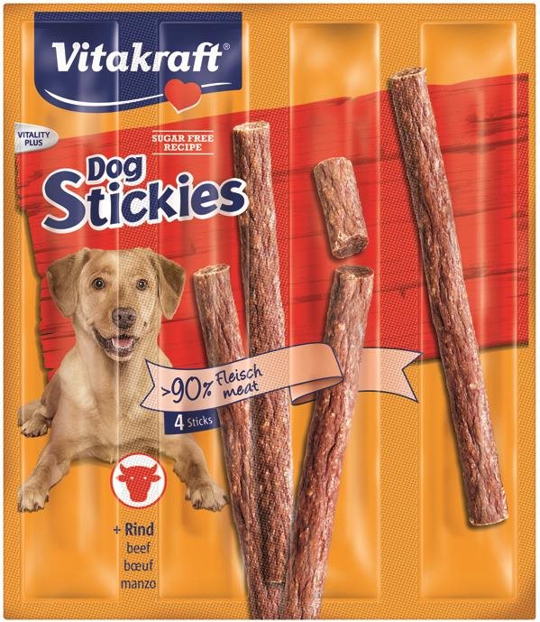Vitakraft Dog pochúťka Dog stickies hovädzie 4× 11 g