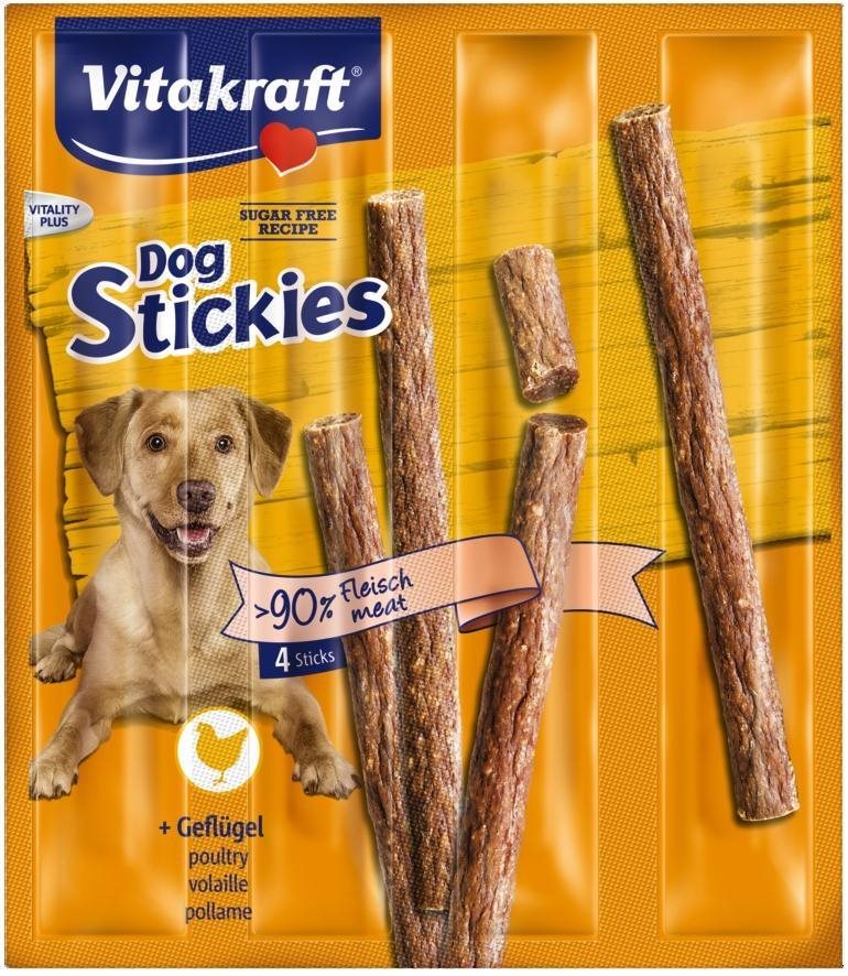 Vitakraft Dog pochúťka Dog stickies hydinové 4× 11 g