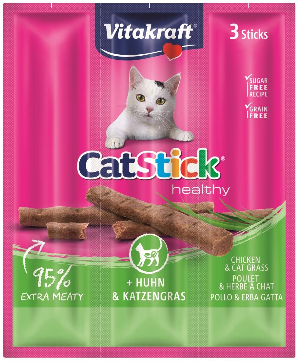 Vitakraft Cat Stick pochúťka kura/tráva, 3× 6 g