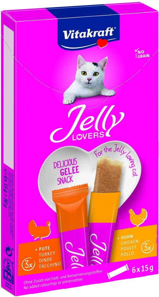Vitakraft Cat pochúťka Jelly Lovers kura, morka 6× 15 g