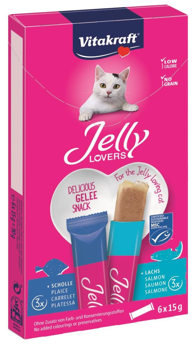 Vitakraft Cat pochúťka Jelly Lovers losos, platesa 6× 15 g