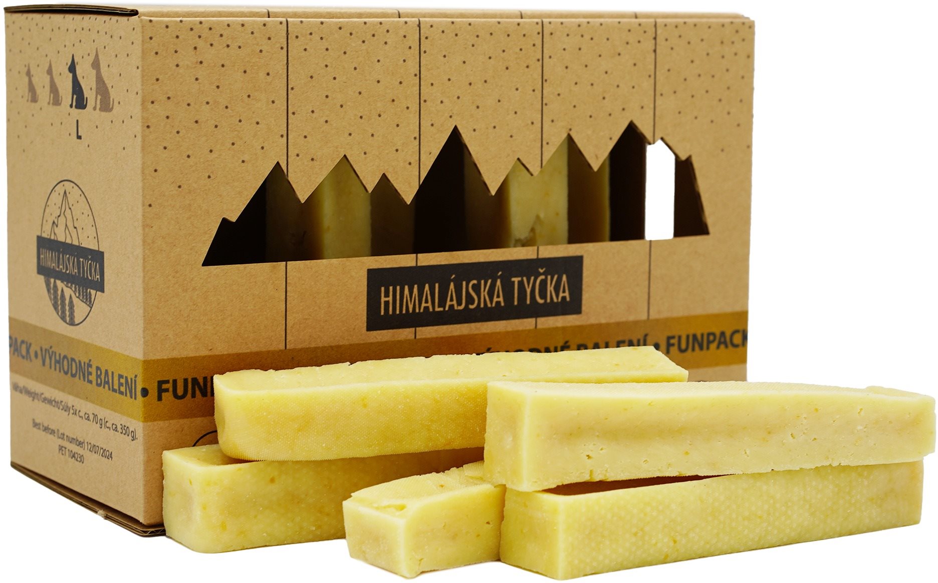 Dogsie Himalájska tyčinka L multipack darčekové balenie 5× 75 g