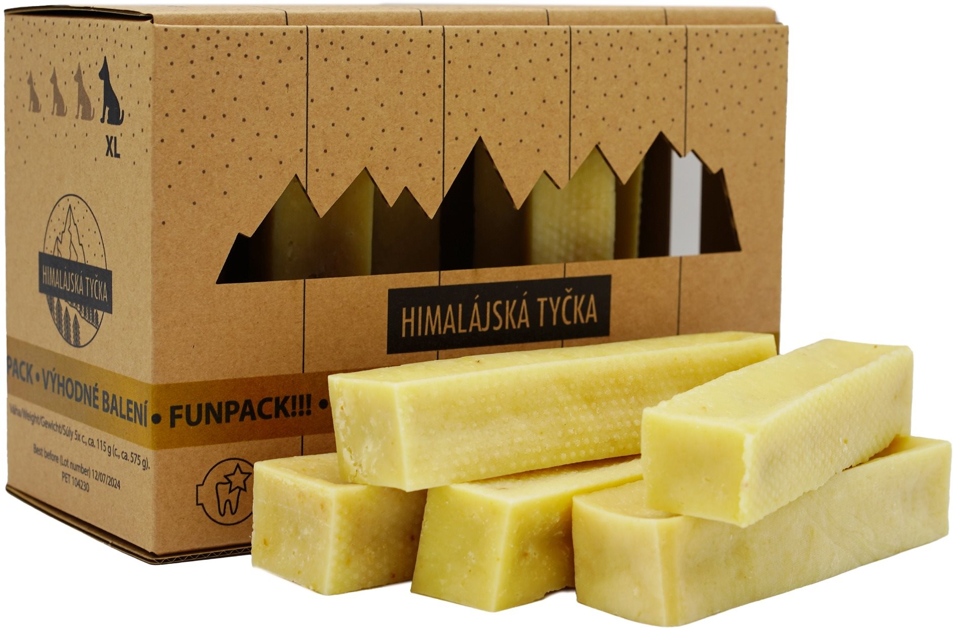 Dogsie Himalájska tyčinka XL multipack darčekové balenie 5× 115 g