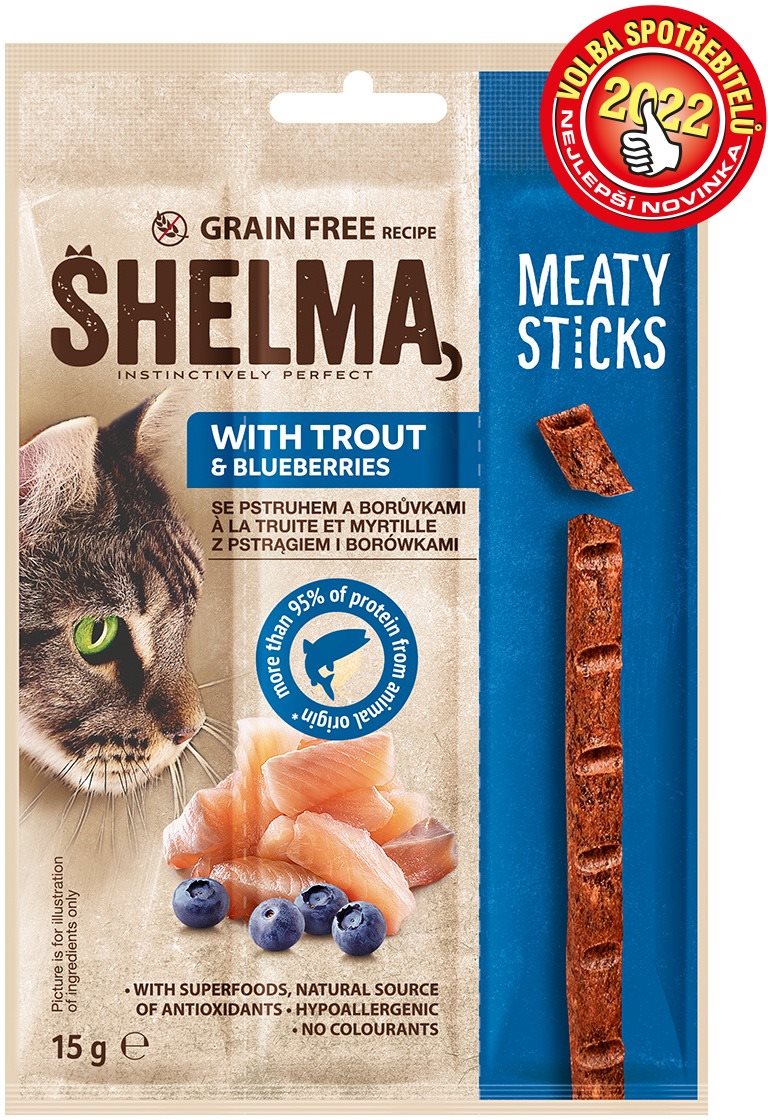 Shelma snack mäsové tyčinky bez obilnín, pstruh 15 g