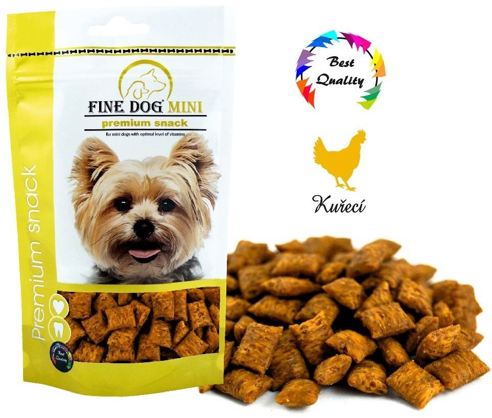 FINE DOG MINI Plnené vankúšiky KURACIE 80 g