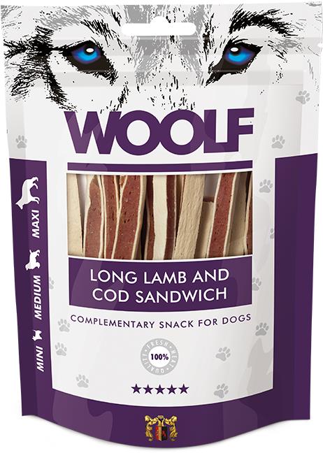 Woolf Soft Lamb and Cod Sandwich Long 100 g