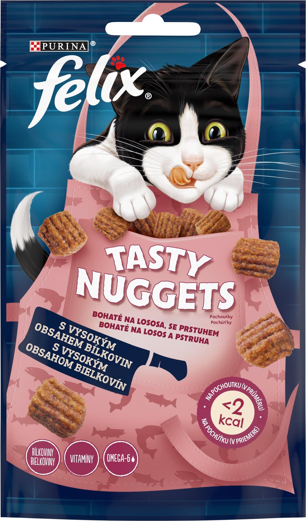 Felix Tasty Nuggets maškrty pre mačky losos, pstruh 8× 50 g