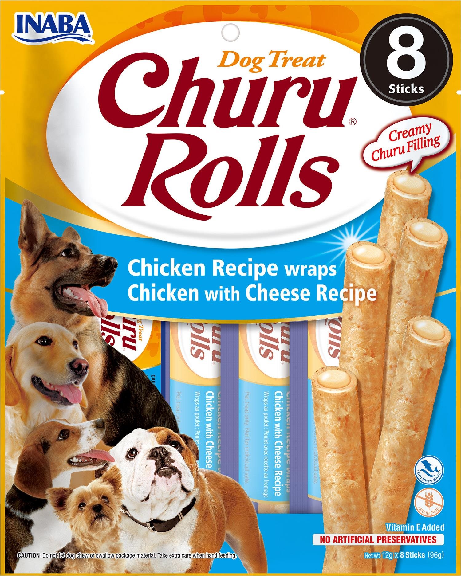 Inaba Churu Dog Rolls kuracie so syrom wraps 8× 12 g