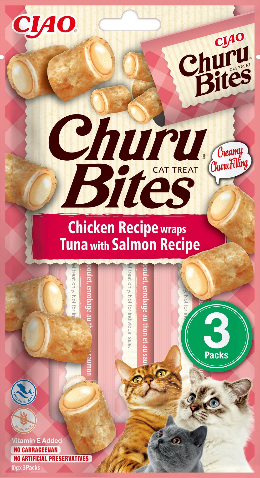 Ciao Churu Cat Bites kurací wraps s tuniakovo-lososovým pyré 3× 10 g