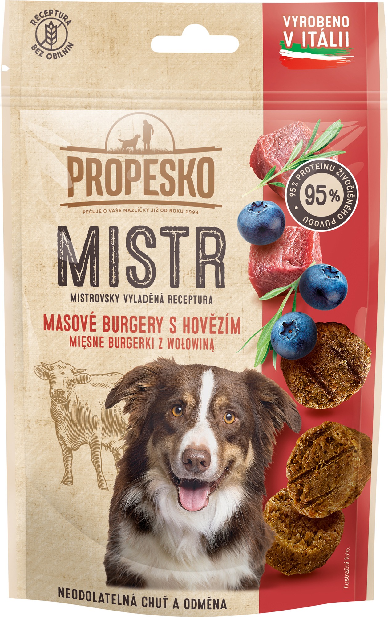 Propesko Mistr burger s hovädzím, čučoriedkou a rozmarínom 60 g