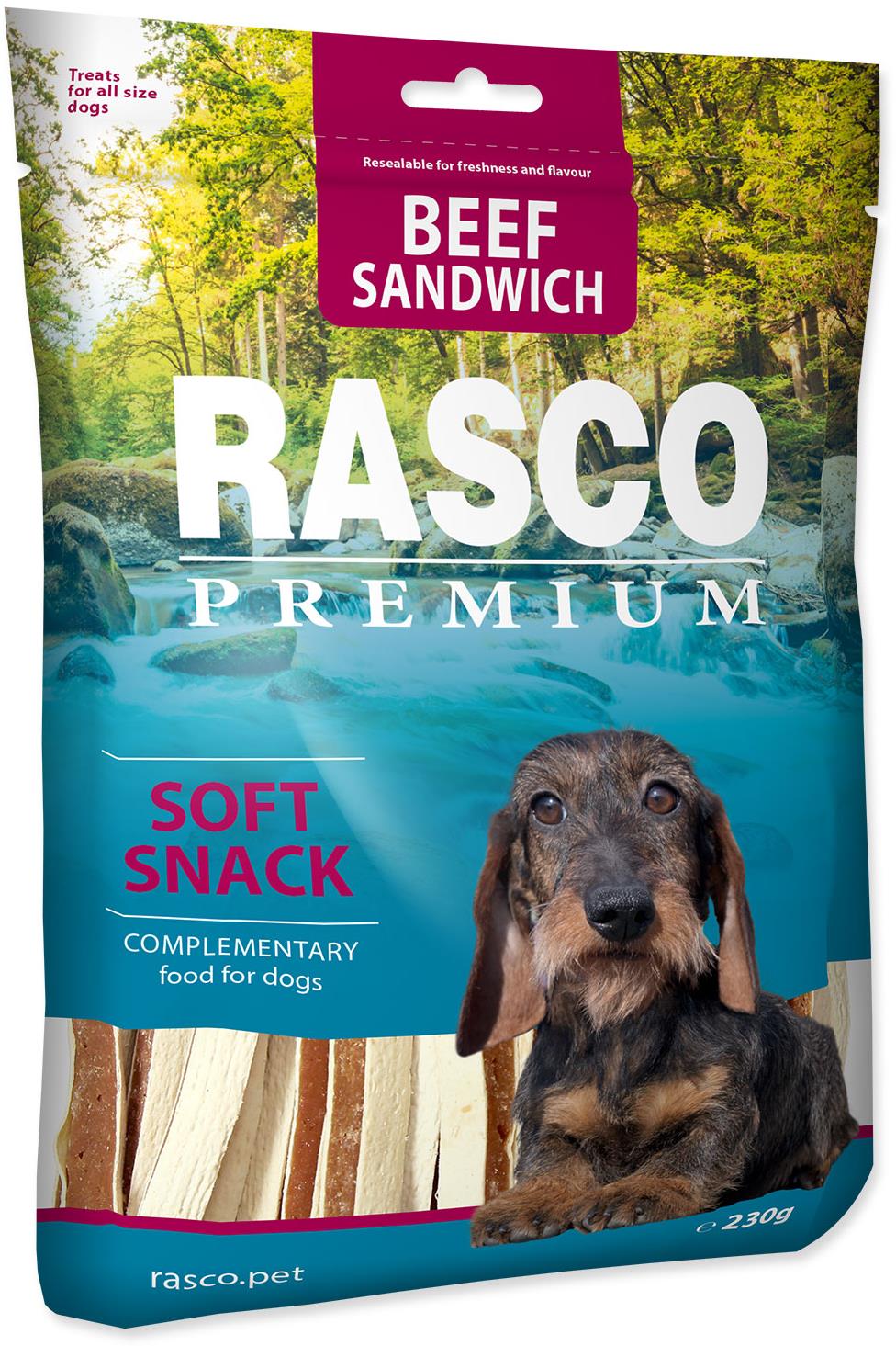 Rasco Premium Pochúťka hovädzí sendvič s treskou 230 g