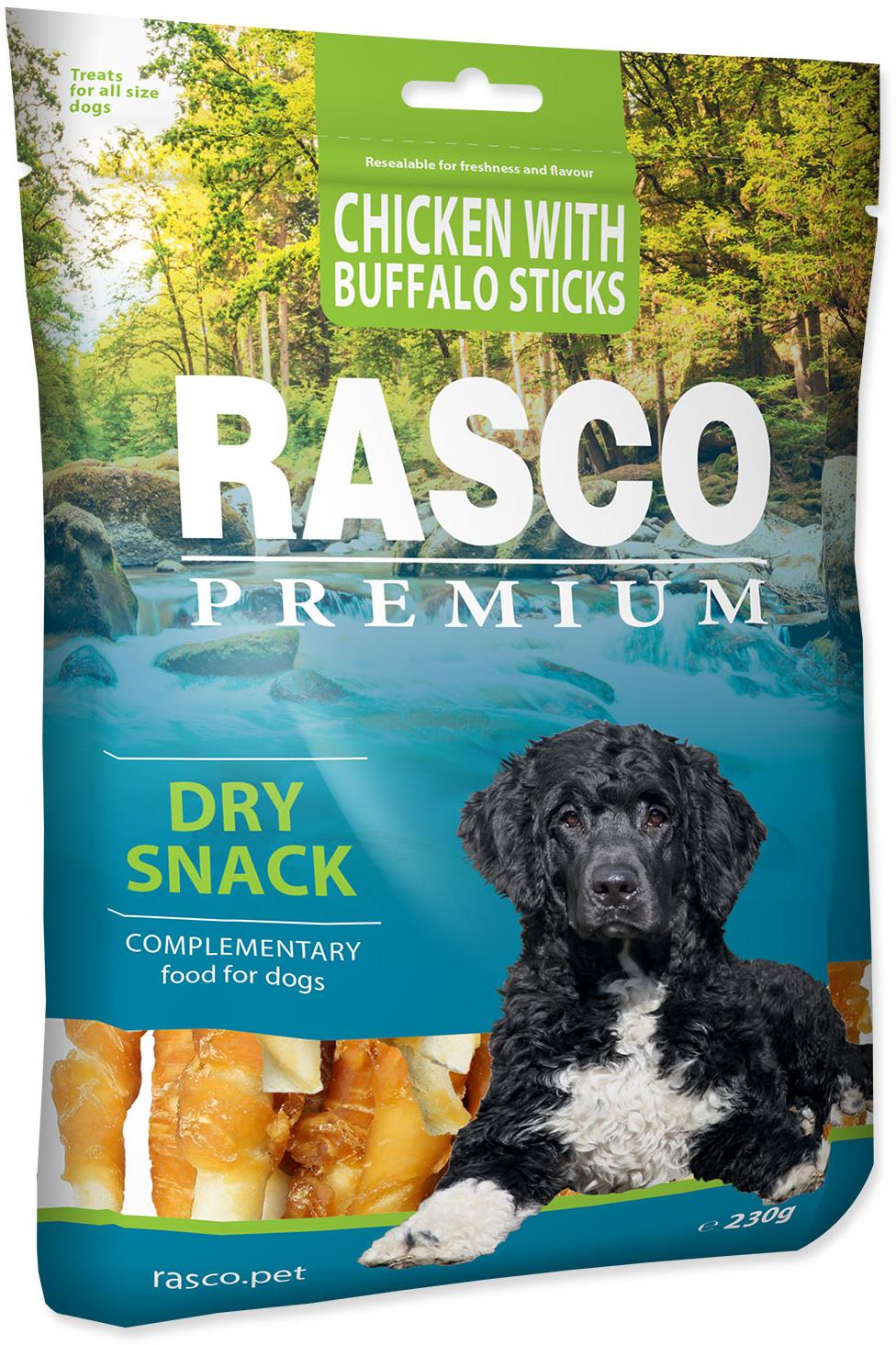 Rasco Premium Pochúťka byvolie tyčinky obalené kuracím 230 g