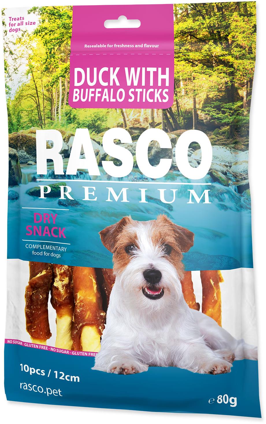 Rasco Premium Pochúťka byvolie tyčinky obalené kačacím 80 g