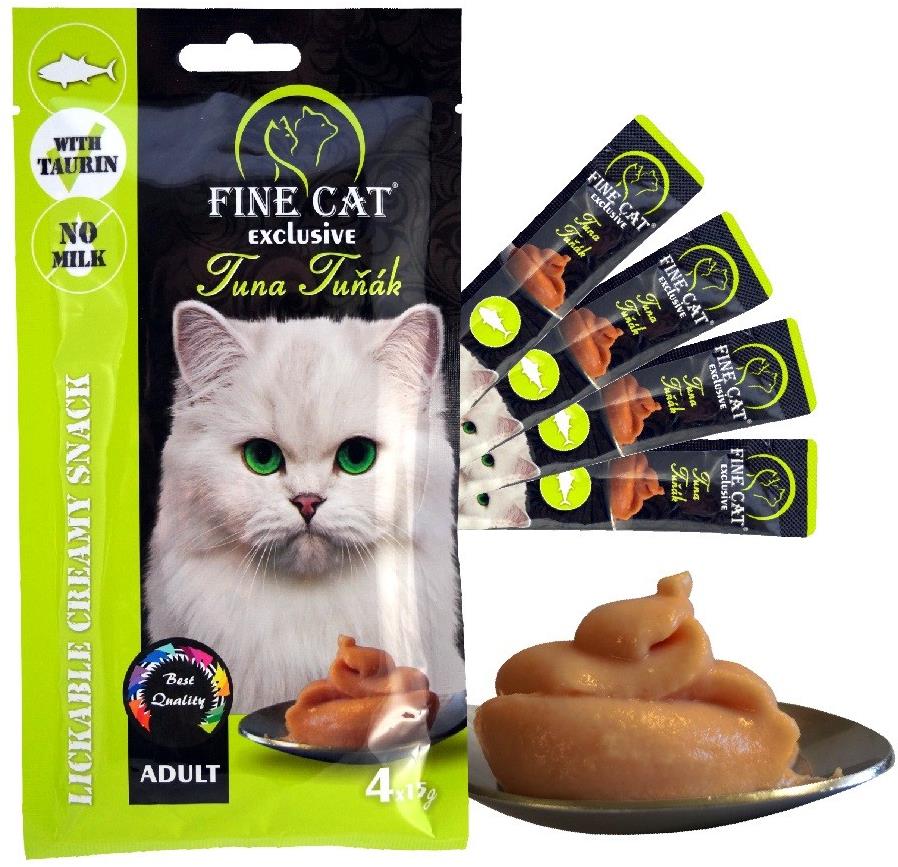 Fine Cat Exclusive krémová desiata pre mačky tuniak 4 × 15 g