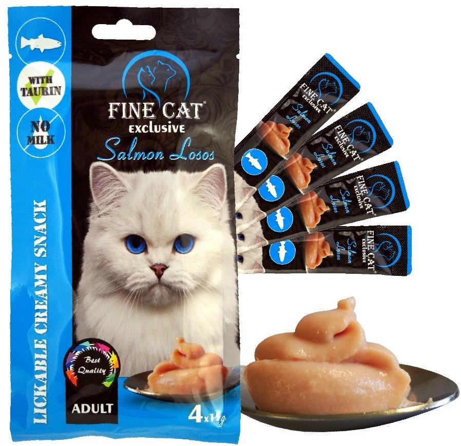 Fine Cat Exclusive krémová desiata pre mačky losos 4× 15 g