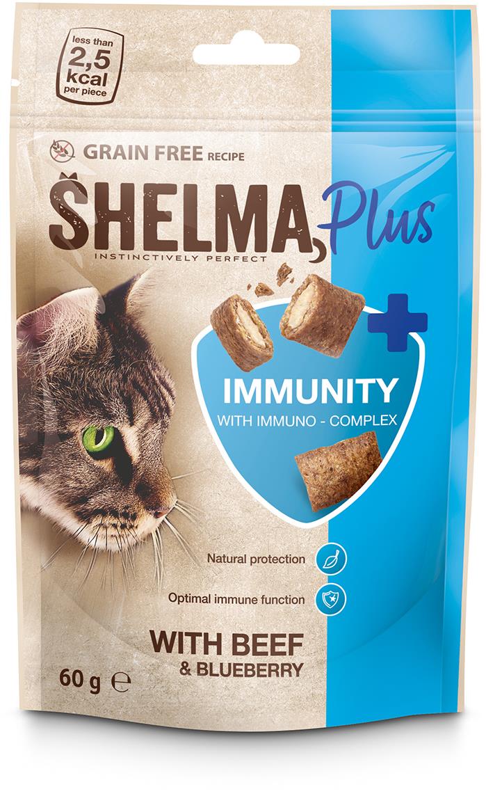 Shelma Immunity bezobilné vankúšiky hovädzie, čučoriedky 60 g