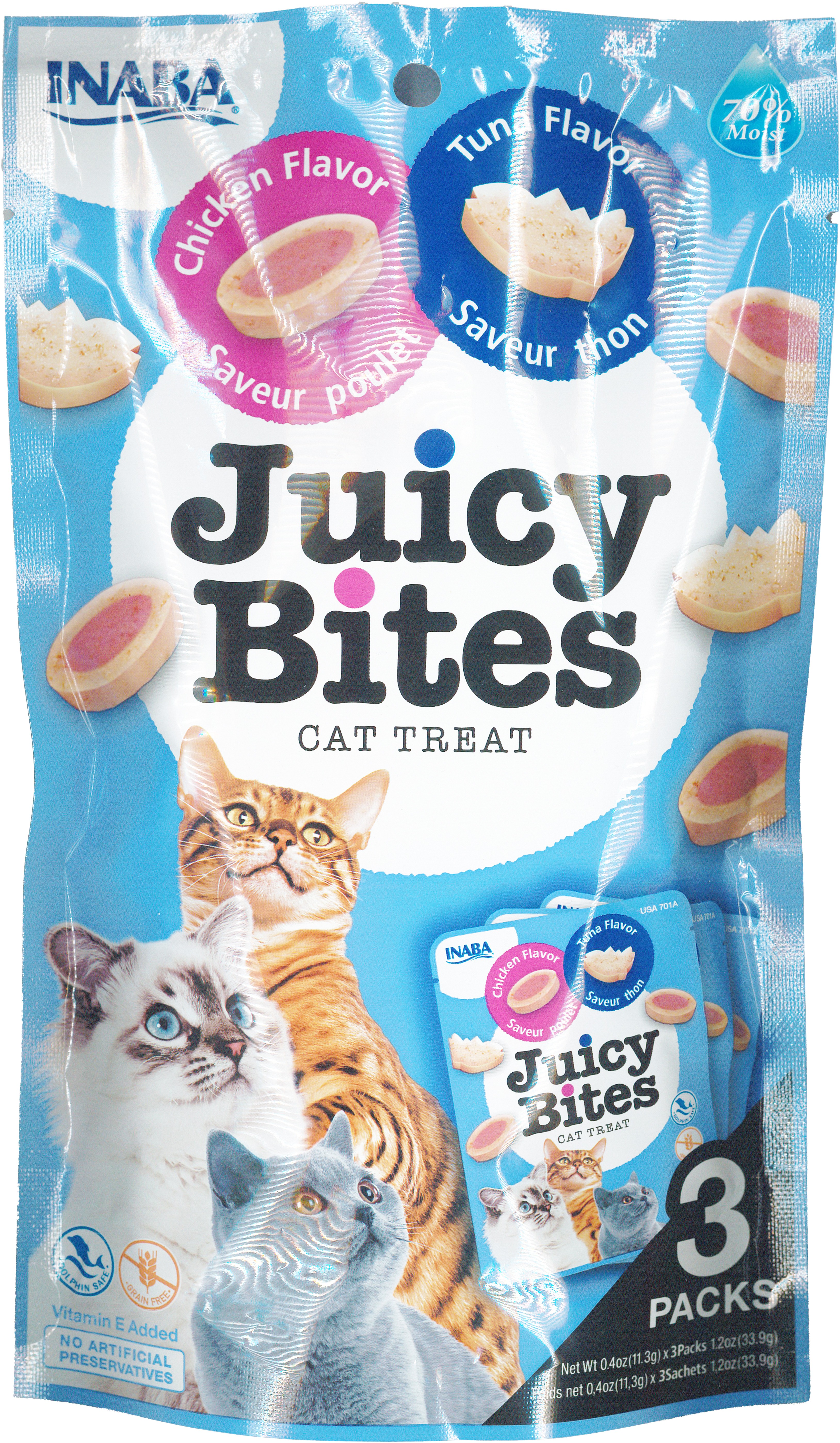 Ciao Churu Cat Juicy Bites s príchuťou kurčaťa a tuniaka 3× 11,3 g
