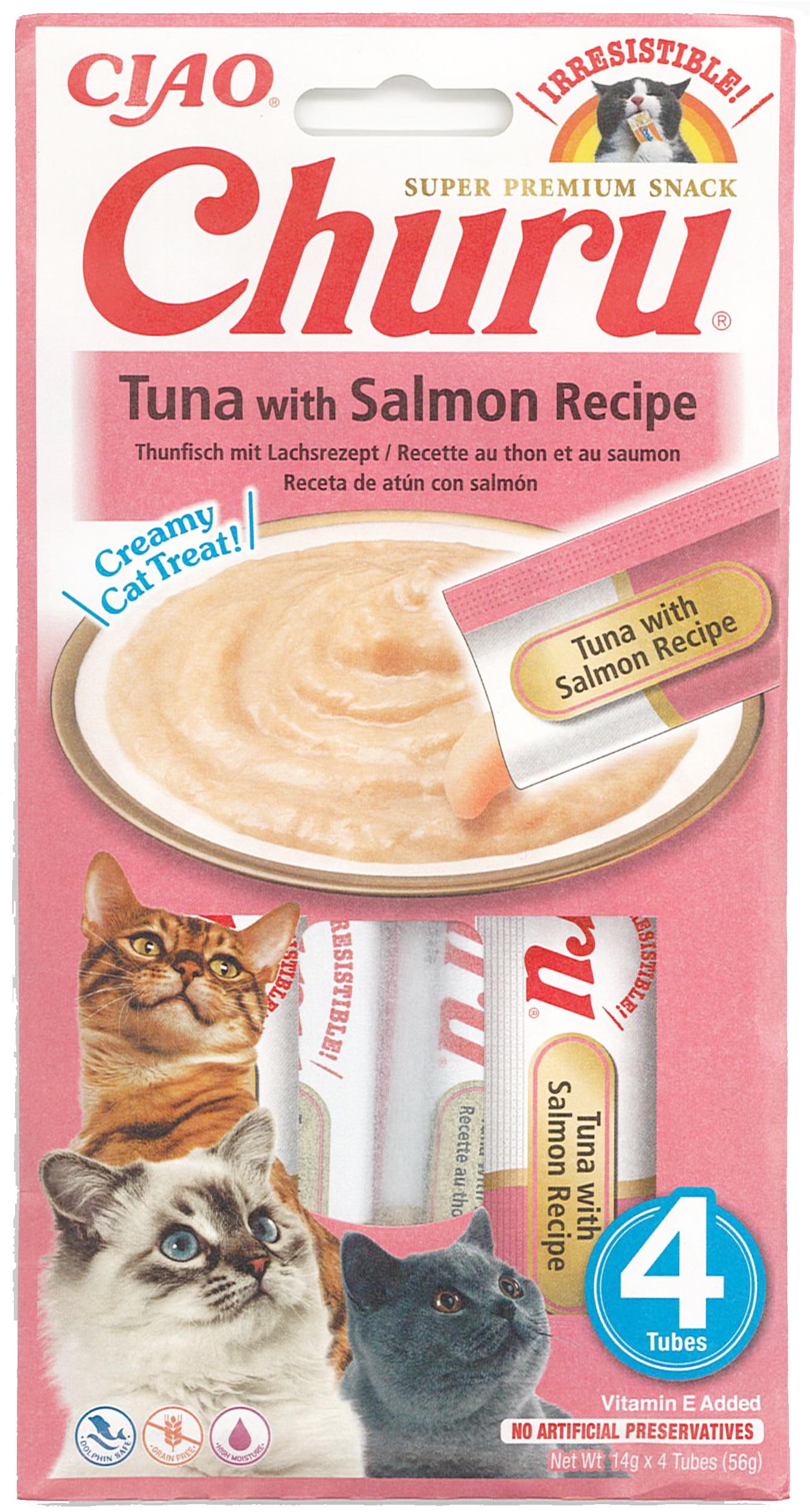 Ciao Churu Cat Pyré z tuniaka a lososa 4× 14 g