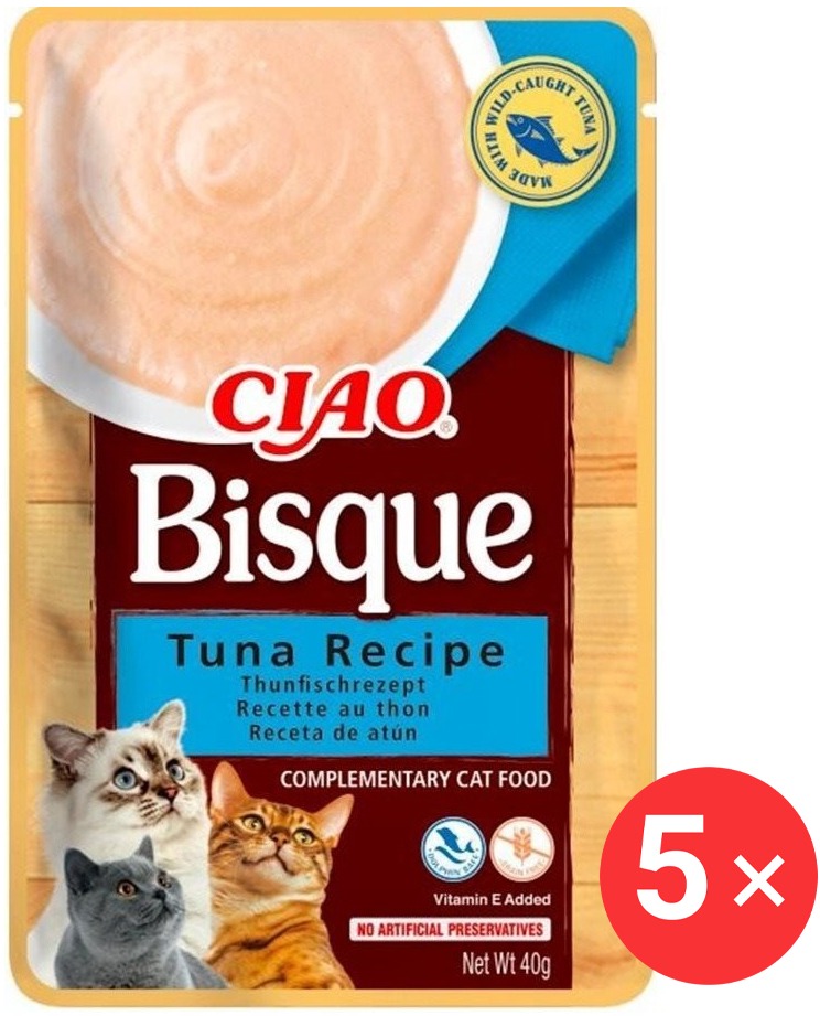 Ciao Churu Cat Bisque Tuniakové pyré 5× 40 g