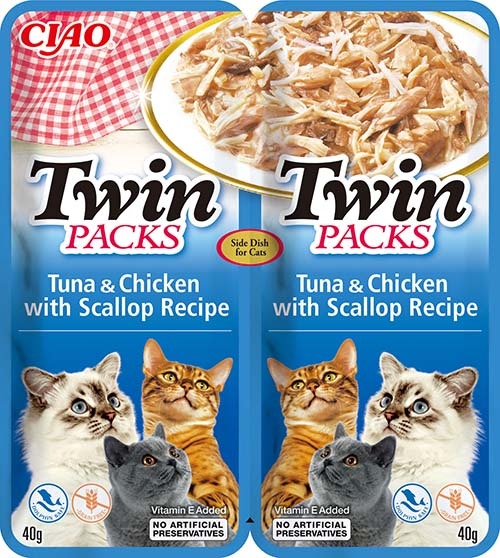 Ciao Churu Cat Twin Packs Tuniak, kura a hrebenatka vo vývare 2× 40 g