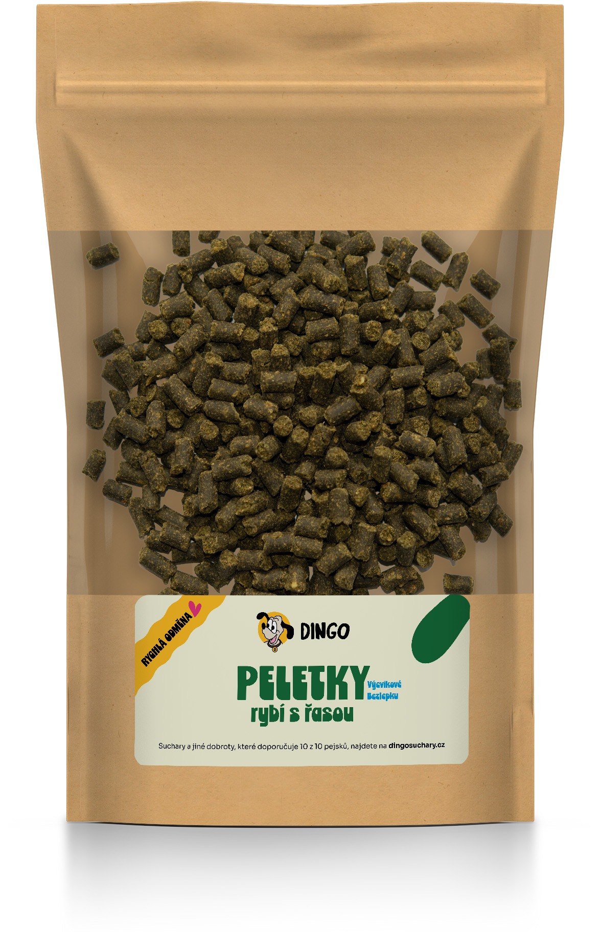 Dingo Peletky rybie s riasou 150 g