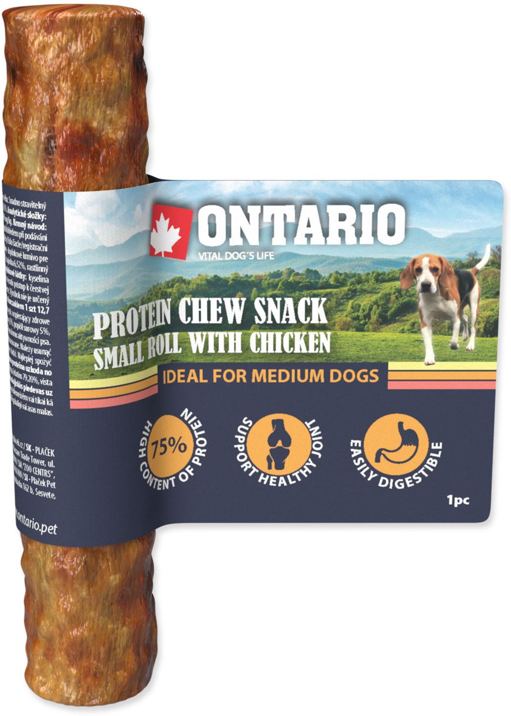 Ontario Proteín kurča, žuvacia rolka malá 12,7 cm