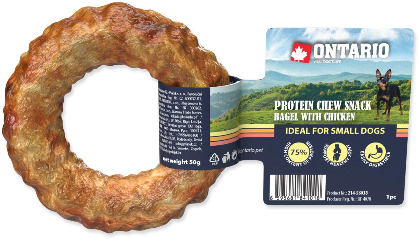 Ontario Proteín kurča, žuvací bagel 8,9 cm