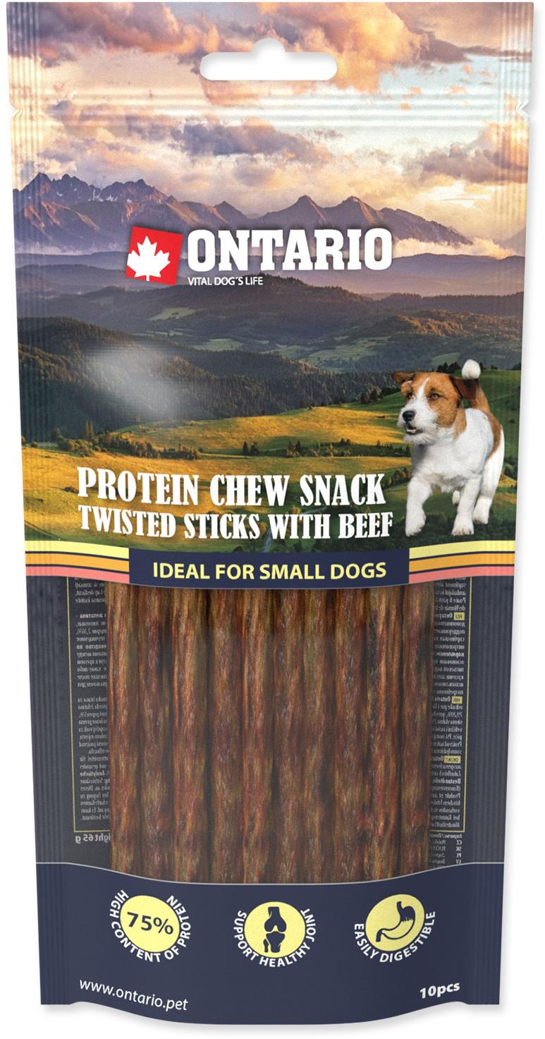 Ontario Ontario Proteín hovädzie, žuvacia krútená tyčinka 10 ks 12,7 cm 10 ks 12,7 cm