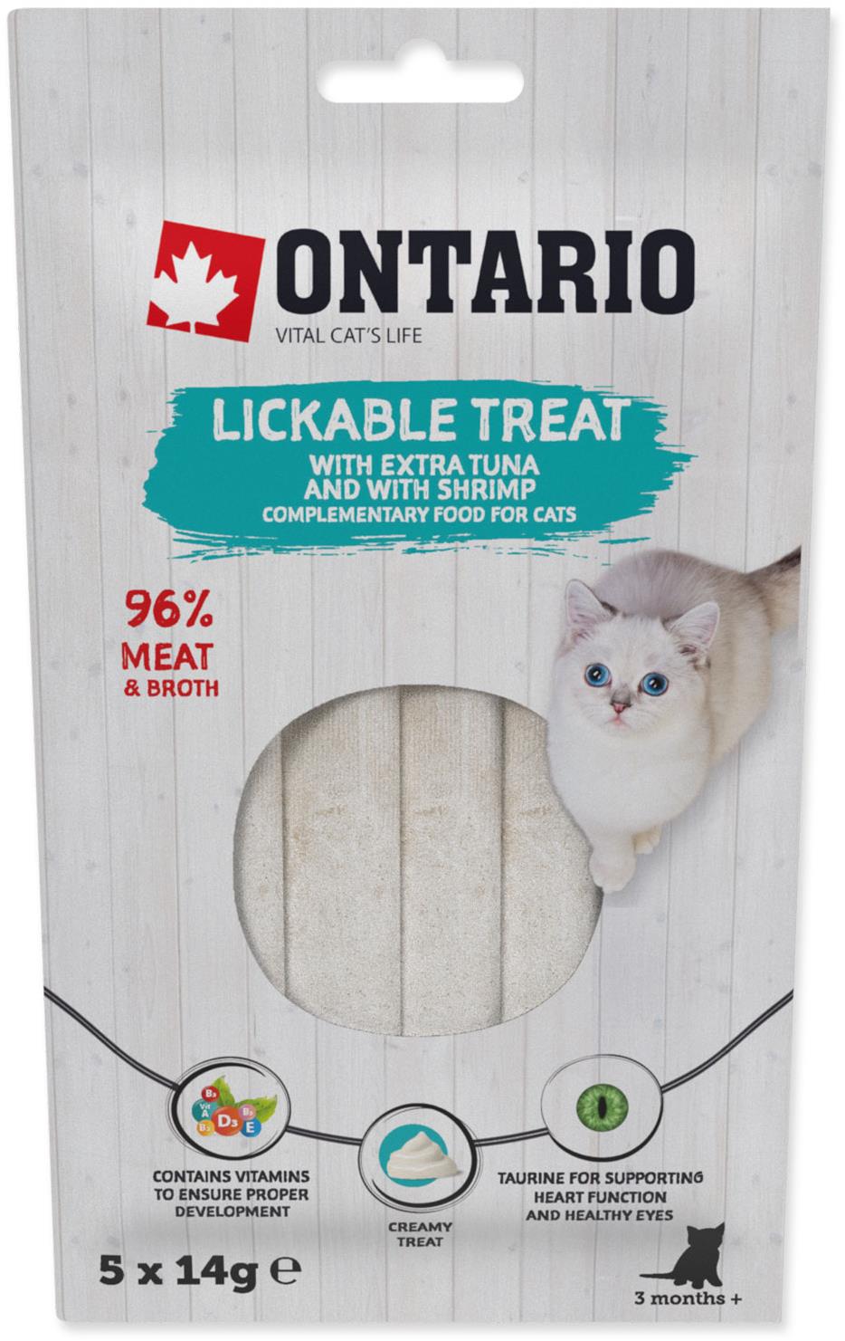 Ontario lízací extra tuniak a krevety 5× 14 g