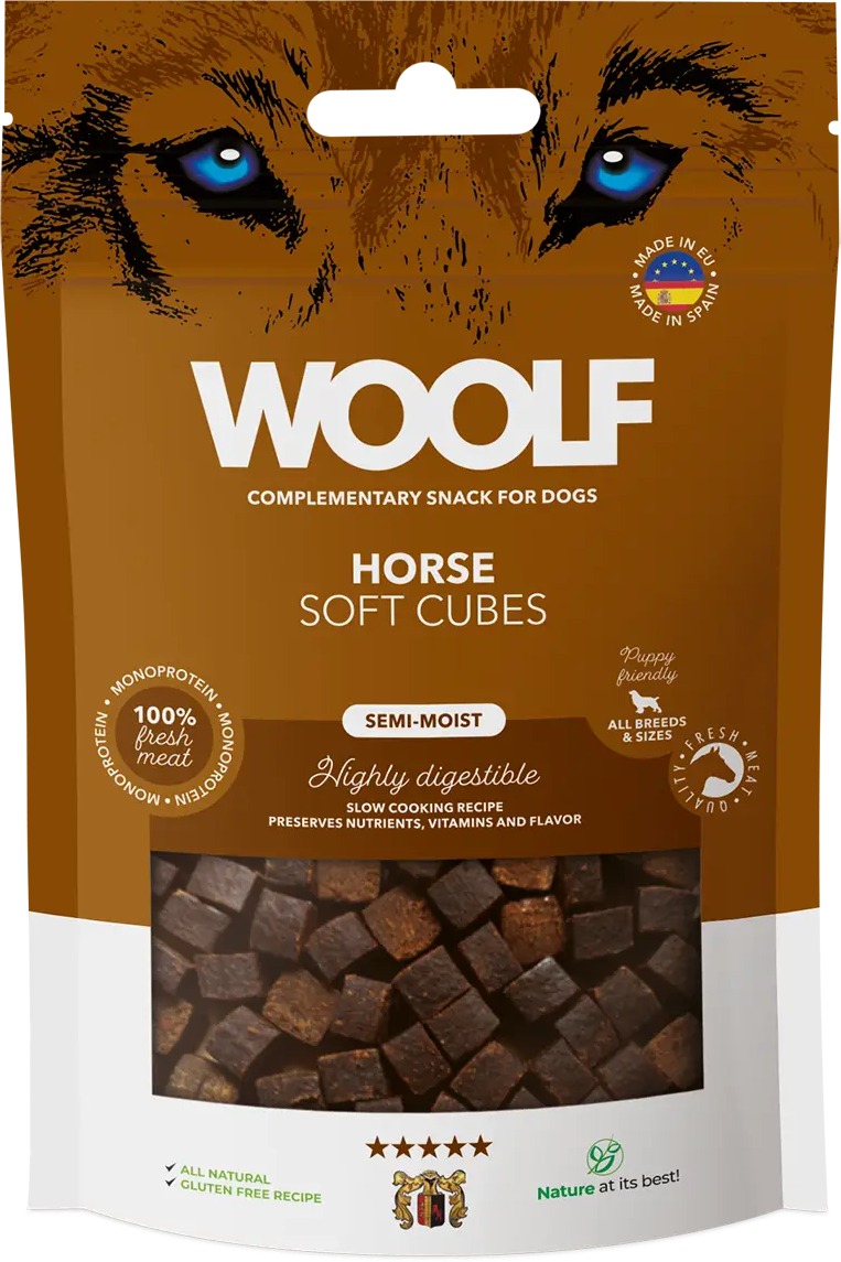 Woolf Soft Cubes – Horse/konské 100 g