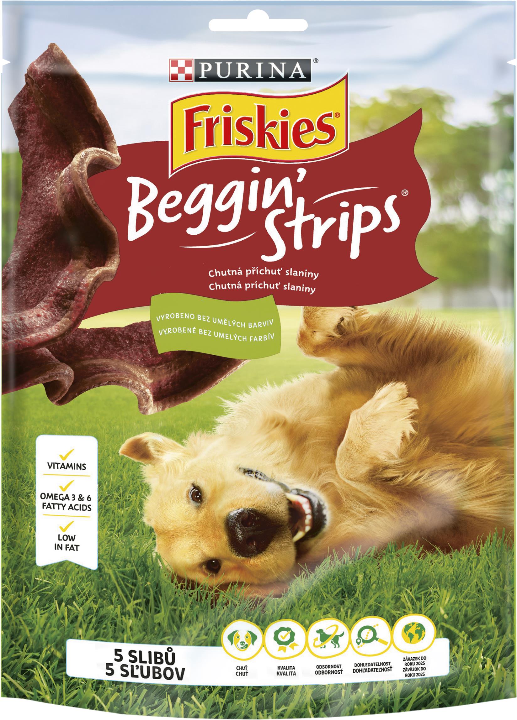 Friskies Beggin Strips maškrty pre psov slanina 120 g