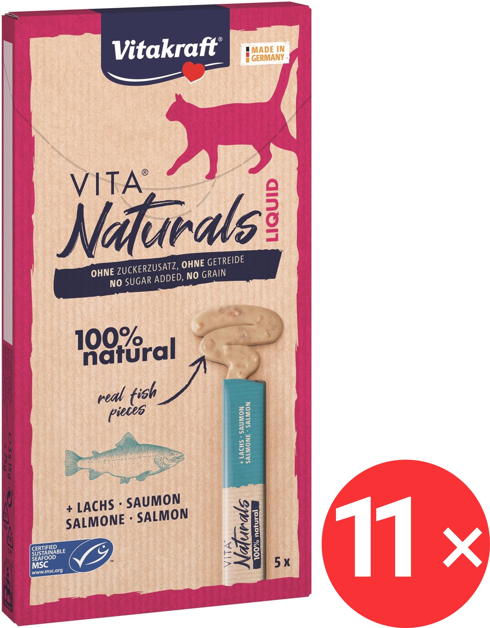 Vitakraft Vita Naturals liquid losos 11 × 75 g