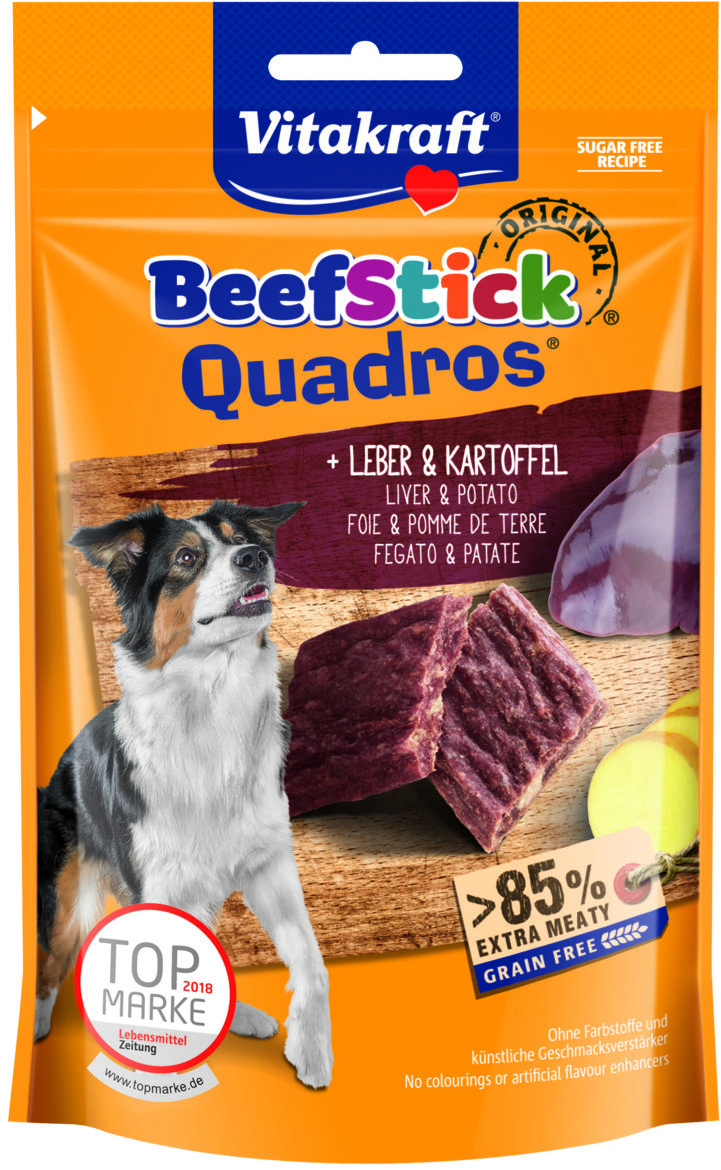 Vitakraft, pochúťka Beef Stick® Quadros pečeň, zemiaky, 70 g
