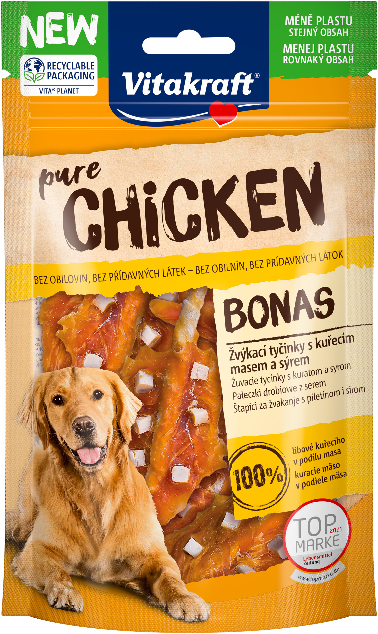 Vitakraft Chicken Bonas, kura + syr, 80 g