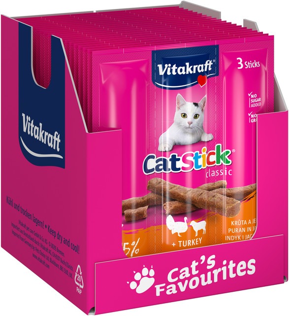 Vitakraft Cat Stick, morka a jahňa 20 × 18 g