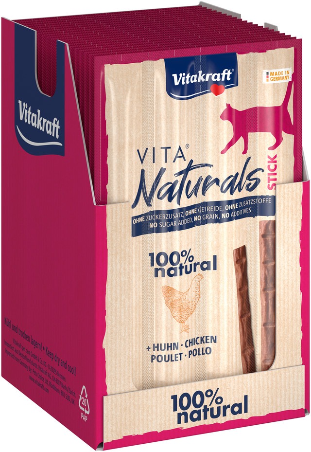 Vitakraft Vita Naturals cat stick, kura 20 × 20 g